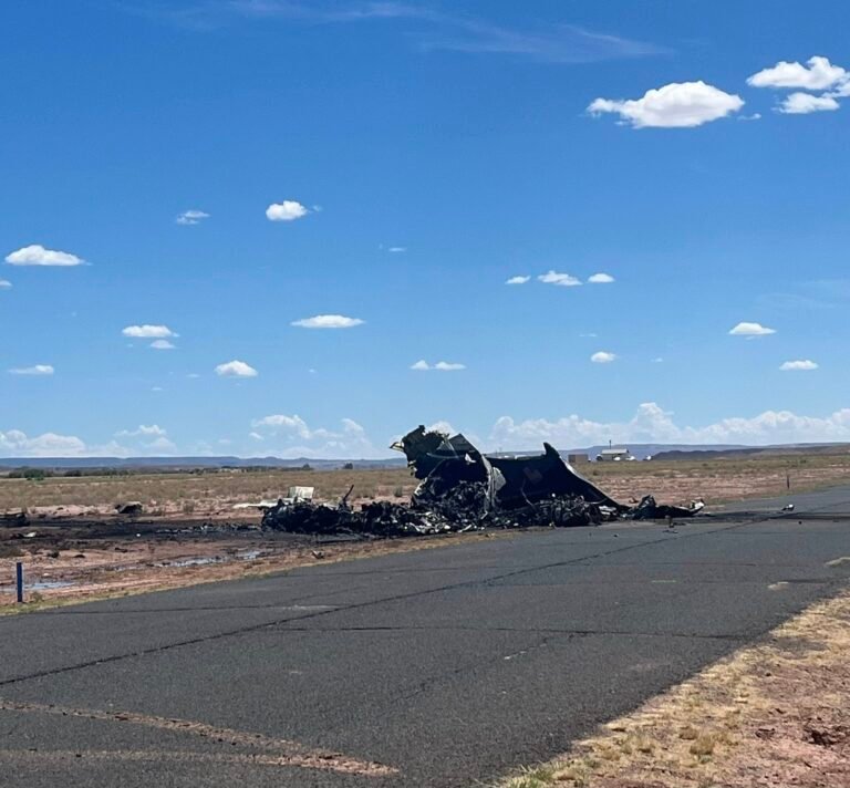 Arizona, United States: A medical transport aircraft crashed while attempting to land at Chinle Municipal Airport on the Navajo Nation, killing all four people on board, officials said Tuesday. According to the Associated Press, the twin‑engine Beechcraft King Air 300, operated by Albuquerque‑based CSI Aviation, had been dispatched to Chinle to pick up a critically ill patient from the Indian Health Service hospital. It went down at about 12:40 p.m. local time on August  5 while on approach and caught fire on impact, leaving the aircraft completely destroyed. Emergency crews from the Navajo Nation police and fire departments quickly responded to the scene, securing the crash site and temporarily closing Chinle Municipal Airport. The National Transportation Safety Board (NTSB) and the Federal Aviation Administration (FAA) have begun investigating the crash. Officials said the investigation will examine flight data, maintenance logs, weather conditions, and crew qualifications to determine the cause of the accident. CSI Aviation confirmed to AZ Family that the aircraft was carrying two pilots and two healthcare providers at the time of the crash. There were no survivors. The identities of the victims have not yet been released pending notification of their families. It also issued a statement cited by People magazine, saying, “We are heartbroken by the loss of our colleagues and partners in medical service and extend our deepest sympathies to their families.” Navajo Nation President Buu Nygren expressed condolences following the tragedy, describing it as “a devastating loss for our Nation and for the families of those who dedicated their lives to helping others,”. He highlighted the crucial role medical flights play in remote tribal communities, where air transport often serves as a lifeline for critically ill patients. No patient was on board at the time of the incident. The aircraft had been dispatched to transport a critical patient to a higher‑level medical facility. Officials noted that the names of the victims will be released once families have been notified. A preliminary report from the NTSB is expected within two weeks, though a full investigation may take months.