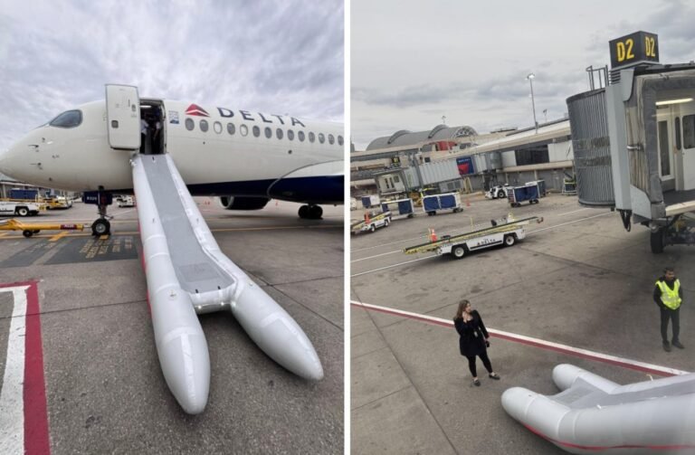 Pittsburgh, United States: A Delta Air Lines flight bound for Salt Lake City was delayed for nearly four hours after a flight attendant accidentally deployed an emergency slide while the aircraft was still parked at Pittsburgh International Airport, triggering operational chaos and losses estimated $70,000 in damage. The incident occurred aboard Delta Flight 3248, operated on behalf of Delta Connection. As passengers were preparing for departure, a flight attendant inadvertently activated the emergency evacuation slide at the front left-hand door (1L), which was still attached to the jet bridge. The inflated slide obstructed the boarding area and forced the airline to halt operations on the aircraft. No injuries were reported, but the sudden deployment caused significant logistical disruption. The aircraft, scheduled to depart for Salt Lake City, was grounded for maintenance inspection and slide reinstallation, resulting in missed connections for multiple passengers. Delta Airlines provided hotel accommodations and alternate flight arrangements for affected travelers. Aviation analysts noted that even though such events are rare, they are costly. The repacking or replacement of an emergency slide can cost upwards of $20,000, while additional expenses including passenger compensation, crew repositioning, and cascading flight delays pushed the total financial impact $70,000 in damage. The flight attendant involved, reportedly a 26-year veteran of the airline, described the incident as a first in his career. Delta Air Lines confirmed the event and emphasized that it is conducting an internal review to determine the sequence of procedural lapses that led to the deployment. The Federal Aviation Administration (FAA) has not issued an official statement, such cases are typically reviewed internally by the airline under FAA oversight to ensure corrective measures and retraining where necessary. Pittsburgh, United States: A Delta Air Lines flight bound for Salt Lake City was delayed for nearly four hours after a flight attendant accidentally deployed an emergency slide while the aircraft was still parked at Pittsburgh International Airport, triggering operational chaos and losses estimated $70,000 in damage. The incident occurred aboard Delta Flight 3248, operated on behalf of Delta Connection. As passengers were preparing for departure, a flight attendant inadvertently activated the emergency evacuation slide at the front left-hand door (1L), which was still attached to the jet bridge. The inflated slide obstructed the boarding area and forced the airline to halt operations on the aircraft. No injuries were reported, but the sudden deployment caused significant logistical disruption. The aircraft, scheduled to depart for Salt Lake City, was grounded for maintenance inspection and slide reinstallation, resulting in missed connections for multiple passengers. Delta Airlines provided hotel accommodations and alternate flight arrangements for affected travelers. Aviation analysts noted that even though such events are rare, they are costly. The repacking or replacement of an emergency slide can cost upwards of $20,000, while additional expenses including passenger compensation, crew repositioning, and cascading flight delays pushed the total financial impact $70,000 in damage. The flight attendant involved, reportedly a 26-year veteran of the airline, described the incident as a first in his career. Delta Air Lines confirmed the event and emphasized that it is conducting an internal review to determine the sequence of procedural lapses that led to the deployment. The Federal Aviation Administration (FAA) has not issued an official statement, such cases are typically reviewed internally by the airline under FAA oversight to ensure corrective measures and retraining where necessary.