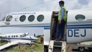 Farrukhabad, India: A private jet operated by Jetserve Aviation Pvt Ltd skidded off the runway during takeoff at Mohammadabad airstrip in Uttar Pradesh’s Farrukhabad district on Thursday. All six people onboard, including two pilots and four passengers, escaped unhurt. The aircraft, registered as VT-DEZ, reportedly veered off the runway and came to rest in nearby grass after skidding for nearly 400 metres. The incident occurred around noon when the jet was preparing to depart from the unregulated airstrip. According to reports, those onboard included Ajay Arora, Deputy Managing Director of Woodpecker Greenagri Nutrients Pvt Ltd; Sumit Sharma of the State Bank of India; Rakesh Tikku, Vice President (Operations); and Manish Kumar Pandey, the company’s Uttar Pradesh project head. The flight was being piloted by Nasib Baman and Prateek Fernandes. While no injuries were reported, the aircraft sustained minor structural damage, particularly in the nose section, which appeared to have tilted into the soil following the runway excursion. Officials said that low tyre pressure may have contributed to the incident. According to NDTV, local authorities stated that the pilot was aware of reduced tyre pressure prior to takeoff but proceeded nonetheless. Officials from the district administration and the local police reached the scene shortly after the incident to inspect the site. The fire brigade was not informed in advance about the scheduled flight, and there were claims that the required treasury fees for airstrip use had not been deposited. Authorities have launched an investigation to determine the exact cause of the runway excursion and assess whether standard safety procedures were followed. The Directorate General of Civil Aviation (DGCA) is expected to review technical and operational aspects once the aircraft is recovered.