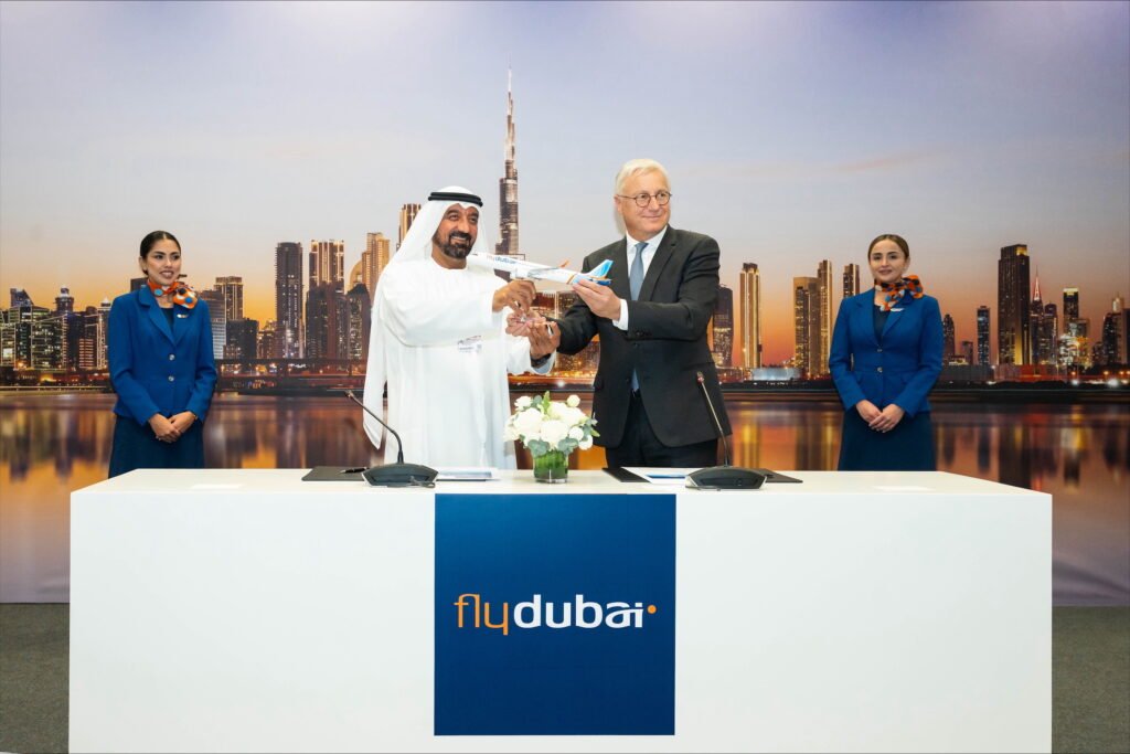 Dubai, United Arab Emirates: Flydubai has signed a Memorandum of Understanding (MoU) with Airbus to acquire 150 A321neo aircraft, representing the airline’s first major commitment to Airbus and ending its historic reliance on Boeing for narrow-body jets. The MoU was announced during the Dubai Airshow 2025, highlighting flydubai’s strategic growth plans aligned with Dubai’s long-term economic vision. The signing ceremony included Sheikh Ahmed bin Saeed Al Maktoum, Chairman of flydubai, Ghaith Al Ghaith, CEO of flydubai, and Christian Scherer, Airbus Chief Commercial Officer. Sheikh Ahmed described the MoU as a “landmark” agreement that goes beyond fleet expansion, underscoring flydubai’s role in supporting Dubai World Central (DWC), the emirate’s growing aviation hub. Until now, flydubai has operated an exclusively Boeing 737 fleet. The inclusion of Airbus A321neos marks a strategic diversification of its narrow-body fleet, providing more operational flexibility and positioning the airline to meet increasing demand on regional and international routes. Analysts note that diversifying suppliers reduces dependency risks and strengthens negotiating leverage. The agreement also includes 100 additional options and carries an estimated value of US$ 24 billion, emphasizing flydubai’s long-term commitment to fleet modernization. Deliveries are scheduled to begin in 2031, reflecting a measured, strategic expansion rather than immediate capacity growth. The A321neo is Airbus’ latest-generation narrow-body aircraft, equipped with advanced engines, Sharklets, and cabin innovations that deliver over 20% fuel savings and CO₂ reduction compared with previous-generation models. The aircraft also supports operations with up to 50% Sustainable Aviation Fuel (SAF) today, with Airbus targeting full 100% SAF capability by 2030, reflecting the airline’s and manufacturer’s commitment to sustainable aviation. According to Ghaith Al Ghaith, flydubai’s CEO, the acquisition aligns with Dubai’s Economic Agenda D33, aiming to strengthen connectivity across the Middle East, Asia, and Europe, while supporting the emirate’s infrastructure and aviation growth objectives. The MoU represents a commercial breakthrough for Airbus, acquiring a customer historically loyal to Boeing. The deal reinforces Airbus’ presence in the Middle East, a region experiencing rapid growth in air travel. For Boeing, the shift signals increasing competitive pressure in the single-aisle segment, as airlines seek more fuel-efficient and flexible fleet options. Analysts note that while the MoU is not yet a firm order, its size and scope make it one of the largest narrow-body commitments in recent years. Airbus will need to scale up A321neo production to meet the projected delivery schedule, amidst growing global demand for single-aisle jets. Flydubai’s move to include Airbus A321neos strengthens its long-term growth trajectory, supporting network expansion, operational efficiency, and sustainability goals. The aircraft are expected to serve high-density regional and international routes, positioning the airline to capitalize on the post-pandemic travel recovery and Dubai’s rising role as a global aviation hub. As deliveries begin in 2031, this landmark agreement sets a precedent in Middle Eastern aviation, highlighting the shift toward modern, fuel-efficient aircraft while reshaping the competitive landscape between Airbus and Boeing in the region.