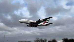 Manchester, United Kingdom: An Emirates Airbus A380 was grounded at Manchester Airport after a fuel truck struck the aircraft during ground operations, forcing the airline to cancel its scheduled return service to Dubai. The aircraft resumed operations after undergoing inspections and repairs, according to multiple aviation industry reports. The incident occurred on 28 November 2025, shortly after the superjumbo had arrived from Dubai operating flight EK17. While parked at the gate during turnaround preparations for its return flight EK18, a fuel truck made contact with one of the aircraft’s Rolls-Royce Trent engines, damaging the engine intake cowling. Initial reports confirmed that the aircraft, registered A6-EVP, sustained visible structural damage to the engine intake area. Despite the impact, no injuries were reported, and airport emergency protocols were not triggered. Due to the damage, Emirates cancelled flight EK18, leaving the aircraft grounded at Manchester for detailed technical inspection. Engineers assessed the aircraft on site to determine whether the damage extended beyond the intake structure. According to follow-up reports, Emirates completed essential repairs within two days. The A380 returned to active service on 30 November 2025, operating as flight EK20 from Manchester to Dubai, restoring normal wide-body operations on the route. Industry analysts noted that while the damage was limited, even minor engine intake deformation on an A380 requires immediate grounding due to strict safety regulations governing wide-body aircraft and high-bypass turbofans. As of the latest update, neither Emirates nor Manchester Airport has released an official statement confirming the root cause of the collision, and no public details have emerged regarding whether the fuel truck driver or ground-handling agency faced disciplinary action.