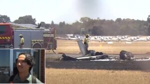 Adelaide, Australia: A trainee pilot from Adelaide Aviation flight school walked away uninjured after the light aircraft he was flying crashed and burst into flames at Parafield Airport in Adelaide’s northern suburbs on Monday afternoon, authorities and eyewitness accounts confirmed. The sole occupant of the aircraft was identified as a 21-year-old student pilot Youngin Kim, who walked away uninjured. The single-engine aircraft reported to be a Cessna 172 experienced a heavy landing during a solo training circuit at about 12:30 pm local time before erupting into flames and sending thick black smoke across the airport grounds. Emergency crews from Parafield Airport and South Australia Police responded within minutes, containing the fire that had also spread to nearby grassland. No other aircraft were involved, and there were no injuries apart from damage to the aircraft. A spokesperson for Adelaide Aviation said the trainee was “very lucky” to walk away unscathed. Sherman Anthoney, representing the flight school based at Parafield Airport, told the media the incident was an extremely rare and sobering reminder of the hazards that can occur even in routine flight training environments. Parafield Airport operators confirmed that runway 21L remained closed temporarily following the incident, but the airport’s remaining runways continued to support general aviation traffic. The Australian Transport Safety Bureau (ATSB) has been notified and is gathering information about the circumstances of the accident. Official releases from the ATSB are pending, but standard procedure includes reviewing maintenance records, pilot training logs and recorded communications to determine causal factors.