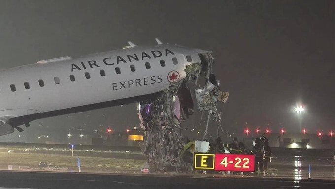 Air Canada Express Flight Hits Fire Truck At LaGuardia, 2 Pilots Killed And 41 Injured SEO DES: Aircraft with 76 onboard reportedly hit an ARFF vehicle on Runway 4 despite ATC warnings, overturning the truck and heavily damaging the nose SOCIAL: A tragic runway collision at New York’s LaGuardia Airport killed two pilots and injured 41 people after an Air Canada Express CRJ-900 (Jazz Aviation) struck a fire truck during landing. The aircraft, arriving from Montréal with 76 people onboard, hit the ARFF vehicle on Runway 4 despite last-minute air traffic control warnings. The impact overturned the fire truck and heavily damaged the aircraft’s nose section. Authorities said 32 injured were discharged and 9 remain hospitalized, while the fire crew sustained non-life-threatening injuries. The FAA closed the airport and the NTSB has launched an investigation into runway coordination and communication failures. New York, United States: A tragic runway collision at New York’s LaGuardia Airport killed two pilots and injured 41 people after an Air Canada Express regional jet struck a firefighting vehicle during landing late Sunday night, authorities said. The aircraft, a Bombardier CRJ-900LR operated by Jazz Aviation under Air Canada Express Flight 8646, was arriving from Montréal Trudeau International Airport with 72 passengers and 4 crew members on board, according to airport officials and preliminary aviation data. The Air Canada Express CRJ-900 plane, operated by its regional partner Jazz Aviation, was carrying 76 onboard from Montreal, Canada, said Kathryn Garcia, the executive director of the Port Authority of New York and New Jersey. Jazz is owned by Chorus Aviation. Garcia said 32 of the 41 injured had been released, while nine remained in hospital with "serious injuries." Those injured included passengers, crew members and the two officers aboard the fire truck; both officers remained hospitalised with non-life-threatening injuries The incident occurred at approximately 11:37–11:40 p.m. ET on March 22, when the aircraft was in its landing rollout on Runway 4. At the same time, a Port Authority Aircraft Rescue and Firefighting (ARFF) truck entered the active runway while responding to a separate emergency involving another aircraft on the ground. According to preliminary air traffic control information, the fire truck had been cleared to cross the runway, but controllers issued urgent stop instructions moments before the collision. Despite the warning, the aircraft struck the vehicle at an estimated speed of about 39 km/h (24 mph). The impact caused severe destruction to the aircraft’s nose section and cockpit, resulting in the immediate deaths of both the captain and first officer. The fire truck overturned following the collision, with two firefighters on board sustaining injuries. Passengers were evacuated using emergency slides and ground assistance as emergency crews rushed to the scene. LaGuardia Airport was immediately shut down following the accident, with the Federal Aviation Administration imposing a full ground stop. The National Transportation Safety Board (NTSB) has opened a formal investigation, focusing on runway incursion procedures, coordination between air traffic control and ground vehicles, and timing of emergency clearance instructions. The FAA and Port Authority of New York and New Jersey are also assisting in the probe. Preliminary reports indicate that the firefighting vehicle was responding to a separate incident involving a United Airlines aircraft reporting a technical issue on the ground. The complexity of simultaneous runway operations is now a key focus of investigators.