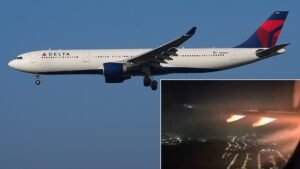 Delta A330 Returns To São Paulo Following Engine Fire Incident Shortly After Takeoff SEO DES: It was carrying 286 onboard when the crew identified a left engine issue after takeoff with passengers reporting loud noises, vibrations, and disturbances SOCIAL: A Delta Air Lines Airbus A330-300 operating Flight DL104 from São Paulo to Atlanta returned shortly after takeoff due to a serious left engine malfunction with fire indications. Carrying around 286 people onboard, the crew declared an emergency and safely landed back at São Paulo-Guarulhos International Airport within minutes. All passengers and crew were evacuated without injuries. The aircraft has been grounded for inspection, and authorities, possibly including the National Transportation Safety Board are involved in the investigation. Image: Alf van Beem (Wikimedia) Video: Rapid Report (X) São Paulo, Brazil: A Delta Air Lines Airbus A330-300 operating a scheduled international service from São Paulo-Guarulhos International Airport (GRU) to Atlanta was forced to return shortly after takeoff on Sunday night after the crew detected a serious engine malfunction, with fire visible from the wing, prompting an emergency declaration and rapid return to the departure airport. The aircraft, operating as Delta Flight DL104, departed São Paulo with approximately 272 passengers and 14 crew members onboard. The flight had only been airborne for a few minutes when the crew reported abnormal engine performance during initial climb. Shortly after takeoff, the flight crew identified a critical engine issue involving the left engine, with passengers reporting loud noises, vibrations, and visible disturbances near the wing area. The aircraft remained under control as the pilots initiated standard emergency procedures and coordinated an immediate return to São Paulo-Guarulhos Airport. Air traffic control facilitated priority handling of the aircraft’s return, while emergency response teams were placed on standby in preparation for landing. The aircraft executed a rapid turnaround and returned to the departure airport within minutes of takeoff. The Airbus A330 landed safely on Runway 10L at São Paulo-Guarulhos Airport approximately 8-10 minutes after departure. Airport rescue and firefighting services were deployed as a precaution and escorted the aircraft after touchdown. The aircraft came to a full stop without any runway excursion or structural failure. All passengers and crew were safely evacuated following landing. No injuries or fatalities were reported, according to initial confirmations from authorities and airline statements cited by multiple news organisations. Delta Air Lines confirmed the incident and stated that the aircraft experienced a mechanical issue shortly after departure, requiring an immediate return to São Paulo as a precautionary measure. The airline added that all passengers and crew were safe, and that it had initiated rebooking and care arrangements for affected travellers. The airline further stated that the aircraft has been removed from service pending a detailed technical inspection and maintenance checks. Delta also confirmed full cooperation with aviation authorities as part of the ongoing investigation. The aircraft involved is an Airbus A330-300 used in Delta’s long-haul international operations. The exact cause of the engine failure has not yet been confirmed. Aviation authorities in Brazil are expected to lead the investigation, with possible coordination with the US National Transportation Safety Board (NTSB). Investigators will examine engine data, maintenance records, and potential external factors including foreign object ingestion or mechanical failure.