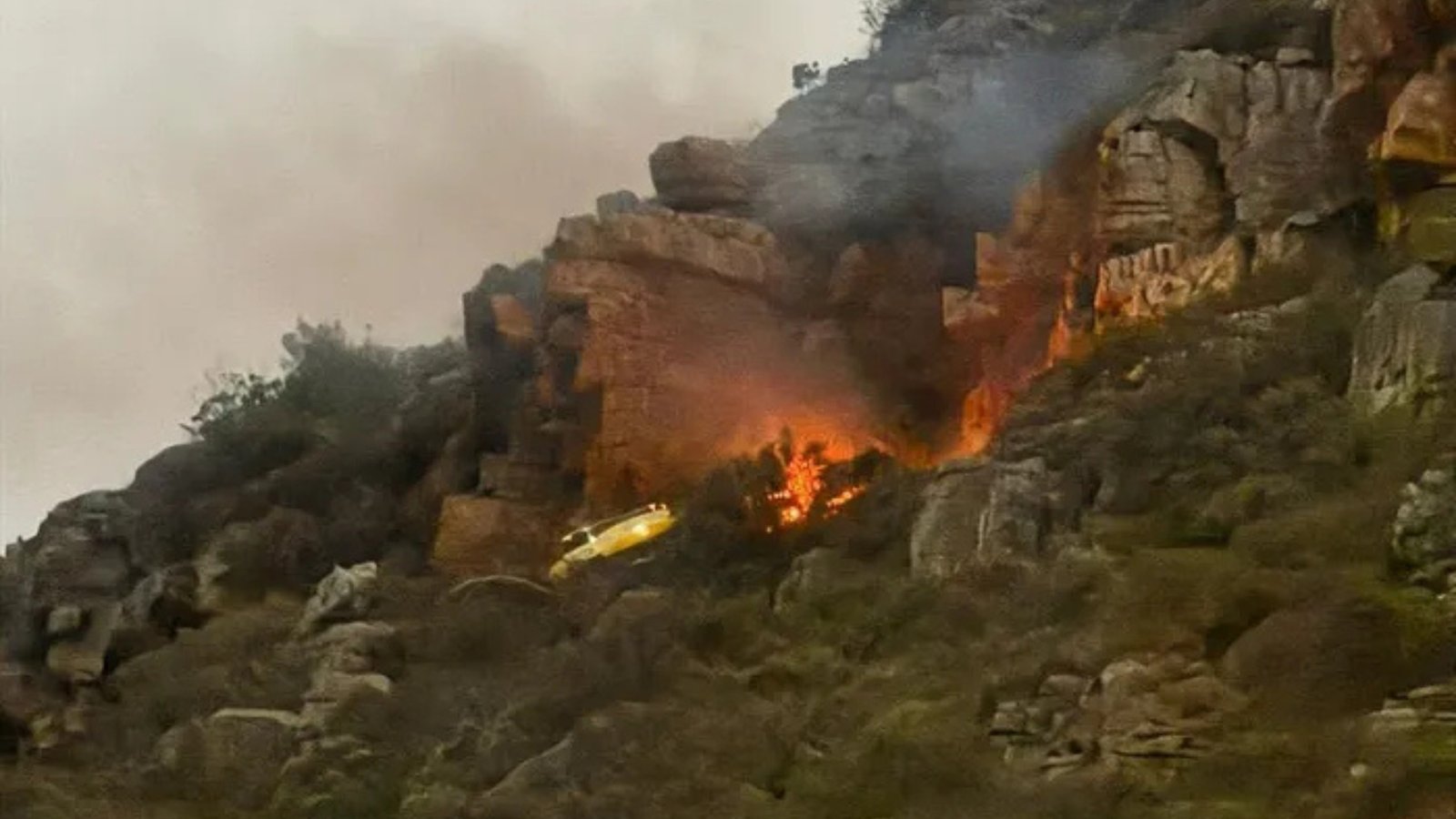 Firefighting Helicopter Crashes In Hout Bay During Wildfire Operations, Pilot Survives