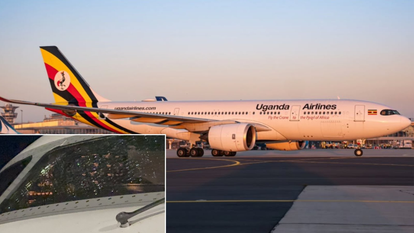 Uganda Airlines Flight Returns To Johannesburg After Mid-Air Cockpit Windscreen Damage