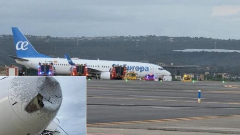 Palma de Mallorca, Spain: An Air Europa Boeing 737-800 suffered a landing incident at Palma de Mallorca Airport after an earlier bird strike reportedly damaged the aircraft’s nose landing gear steering system, leading to initial findings that claimed the jet had “lost a wheel” during landing. The incident occurred on May 8 during Air Europa flight UX6079 from Madrid to Palma de Mallorca. The aircraft involved has been identified as a Boeing 737-800 registered EC-MPG. The aircraft sustained a bird strike while on approach to Runway 06L at Palma Airport. The strike reportedly damaged the nose gear steering mechanism before touchdown. The touchdown itself initially appeared normal. However, during the rollout phase, the aircraft gradually veered to the right before exiting the runway area at low speed and coming to a stop near a high-speed turnoff. Early local media reports stated that one of the landing gear wheels detached during landing, with photographs showing the aircraft leaning to one side on the runway surrounded by emergency vehicles. The visible wheel and tyre damage was likely a consequence of the earlier bird-strike-related steering failure rather than an independent mechanical wheel failure. However, authorities have not yet released an official technical conclusion, and the exact sequence of damage remains under investigation. Emergency services responded immediately after the aircraft came to a stop. Passengers were temporarily unable to disembark normally while firefighters and ground personnel secured the aircraft. No injuries were reported among passengers or crew. Several prominent figures from Mallorca’s tourism industry were reportedly onboard the flight after attending an event in Madrid, according to local Spanish media. The aircraft remained grounded for several hours while maintenance inspections were carried out. The aircraft subsequently returned to service after repairs and inspections were completed.