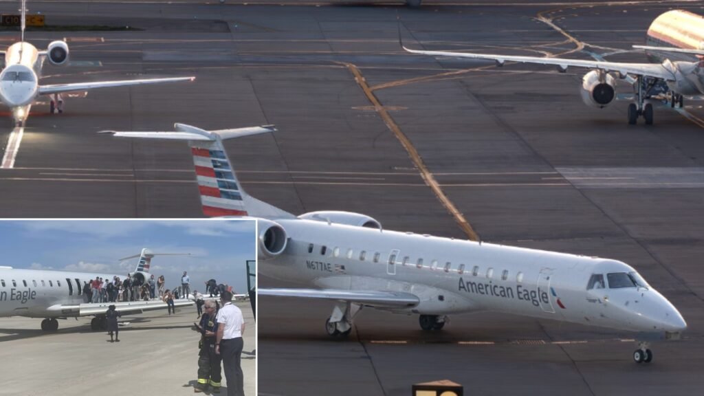 Kansas City, United States: An American Airlines regional jet operating as American Eagle Flight 5318 made an emergency landing after smoke was reported inside the cabin while the aircraft was approaching its destination in Kansas City, according to airline officials and air traffic control recordings. The flight, operated by PSA Airlines using a Bombardier CRJ-900 regional jet, had departed from Ronald Reagan Washington National Airport and was en route to Kansas City with 76 passengers and crew members onboard. The emergency unfolded shortly before landing when the crew detected smoke inside the aircraft. Air traffic control audio captured the pilot declaring an emergency as the aircraft neared the airport. In the transmission, the pilot stated, “Bluestreak 5318, declaring an emergency. We’re landing,” signaling the urgency of the situation. The aircraft was reportedly about two miles from the runway when the emergency was declared. Emergency response teams were immediately dispatched and positioned along the runway as the jet prepared for landing. The aircraft landed safely without further incident. Following touchdown, passengers were evacuated onto the taxiway as firefighters and emergency personnel inspected the aircraft. Images and videos shared online showed passengers exiting through overwing exits and standing on the tarmac while first responders surrounded the regional jet. Among those onboard was U.S. Congressman Tracey Mann, who later shared details of the incident on social media. In a video posted after the landing, Mann thanked emergency responders and confirmed smoke had been detected onboard the aircraft. “There was smoke on our aircraft and so we landed and are now sitting on the tarmac,” he said in the video, while also expressing appreciation for airport fire and rescue crews responding to the emergency. American Airlines later issued a statement emphasizing that passenger and crew safety remained the airline’s highest priority. The carrier apologized to customers for the disruption and said maintenance teams would inspect the aircraft to determine the source of the smoke indication. The Federal Aviation Administration confirmed it has opened an investigation into the incident. Smoke or fumes inside an aircraft cabin are treated as serious in-flight emergencies because they can indicate electrical malfunctions, overheating systems, or other onboard hazards that may escalate rapidly if not contained. No injuries were immediately reported following the emergency landing, and passengers were later assisted by airline personnel at the airport while arrangements for onward travel were being made.