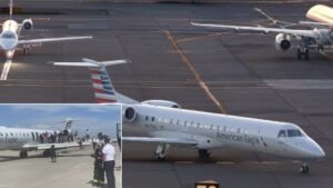 Kansas City, United States: An American Airlines regional jet operating as American Eagle Flight 5318 made an emergency landing after smoke was reported inside the cabin while the aircraft was approaching its destination in Kansas City, according to airline officials and air traffic control recordings. The flight, operated by PSA Airlines using a Bombardier CRJ-900 regional jet, had departed from Ronald Reagan Washington National Airport and was en route to Kansas City with 76 passengers and crew members onboard. The emergency unfolded shortly before landing when the crew detected smoke inside the aircraft. Air traffic control audio captured the pilot declaring an emergency as the aircraft neared the airport. In the transmission, the pilot stated, “Bluestreak 5318, declaring an emergency. We’re landing,” signaling the urgency of the situation. The aircraft was reportedly about two miles from the runway when the emergency was declared. Emergency response teams were immediately dispatched and positioned along the runway as the jet prepared for landing. The aircraft landed safely without further incident. Following touchdown, passengers were evacuated onto the taxiway as firefighters and emergency personnel inspected the aircraft. Images and videos shared online showed passengers exiting through overwing exits and standing on the tarmac while first responders surrounded the regional jet. Among those onboard was U.S. Congressman Tracey Mann, who later shared details of the incident on social media. In a video posted after the landing, Mann thanked emergency responders and confirmed smoke had been detected onboard the aircraft. “There was smoke on our aircraft and so we landed and are now sitting on the tarmac,” he said in the video, while also expressing appreciation for airport fire and rescue crews responding to the emergency. American Airlines later issued a statement emphasizing that passenger and crew safety remained the airline’s highest priority. The carrier apologized to customers for the disruption and said maintenance teams would inspect the aircraft to determine the source of the smoke indication. The Federal Aviation Administration confirmed it has opened an investigation into the incident. Smoke or fumes inside an aircraft cabin are treated as serious in-flight emergencies because they can indicate electrical malfunctions, overheating systems, or other onboard hazards that may escalate rapidly if not contained. No injuries were immediately reported following the emergency landing, and passengers were later assisted by airline personnel at the airport while arrangements for onward travel were being made.