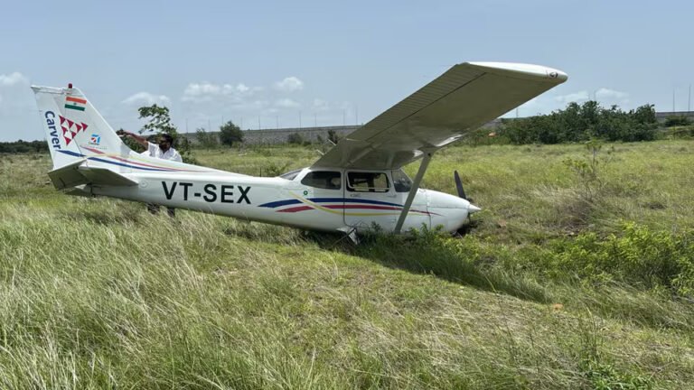 Baramati, India: A Cessna 172S training aircraft operated by Academy of Carver Aviation Pvt. Ltd. veered off the runway during a training exercise at Baramati Airfield in Maharashtra’s Pune district on Sunday, August 9, 2026. The aircraft, registered VT-SEX, had two people onboard flight instructor Captain Chirag Shashikant Doifode and cadet Abhijeet Jundre. Both escaped unharmed. The incident occurred at about 12:30 pm. The four-seat aircraft was conducting a Circuit and Landing Emergencies training exercise, during which the trainee was required to practise landing following an emergency scenario. Police and aviation authorities said the aircraft was involved in rejected-take-off exercises as part of the training sequence. According to the Ministry of Civil Aviation, the DGCA-approved Academy of Carver Aviation aircraft “suffered a runway excursion at Baramati Airfield.” The ministry said the aircraft “was involved in a Circuit and Landing Emergencies (CL Emergencies) training exercise” and was unable to stop within the paved runway surface before veering onto the extended paved area beyond the runway threshold. A DGCA Air Safety team was sent to the site to conduct a preliminary investigation. Police said the aircraft initially entered the runway through Link Bravo and lined up at the threshold of Runway 29, where it carried out a rejected take-off exercise. It was subsequently positioned at the threshold of Runway 11 for another rejected take-off exercise. During the sequence, the aircraft could not be brought to a complete stop and continued beyond the runway before veering onto the grassy area. Police said the aircraft travelled roughly 20 feet beyond the runway end before entering the grass. Inspector Narayan Pawar said, “The brakes of the aircraft seem to have not worked,” while adding that the situation was under control. Pune Rural Deputy Superintendent of Police Chaitanya Kadam confirmed that both occupants were safe. The aircraft sustained damage during the runway excursion. The Ministry of Civil Aviation said, prima facie, damage was found to the propeller, engine cowling and nose landing gear, with a detailed assessment to be conducted by the competent authorities. The cause of the incident has not yet been established. Police said investigators were examining whether the aircraft developed a technical problem or whether another factor contributed to the runway excursion. A senior police official said, “It is too early to comment on anything,” as the investigation was still at an early stage. Pune Rural Superintendent of Police Sandip Singh Gill said the aircraft skidded while landing. In a statement reported by Economic Times, Gill said: “An aircraft VT-SEX was involved in a runway excursion incident at Baramati Airfield during a training exercise, with Capt Chirag Shashikant Doifode and Cadet Abhijeet Jundre on board. No injuries have been reported.” The aircraft involved was a Cessna 172S, a four-seat single-engine trainer. The DGCA’s list of approved flying training organisations as of March 30, 2026, lists VT-SEX as a Cessna 172S operated by Academy of Carver Aviation Pvt. Ltd., whose flying base is near Baramati Airport. Carver Aviation’s own fleet information also lists VT-SEX among its training aircraft. There was therefore no injury to the cadet, no injury to the instructor and no fatality in the August 9 incident. The aircraft was not carrying passengers beyond the two flight-training occupants, and the incident occurred during a scheduled training exercise rather than a passenger operation. The incident has nevertheless renewed scrutiny of safety conditions at Baramati. Hindustan Times described it as the seventh aircraft accident or incident linked to Baramati’s aviation and flight-training operations since 2022, prompting calls for a broader review of infrastructure, operational systems and oversight. Aviation expert Dhairyashil Vandekar said the latest incident should trigger a comprehensive review of the airfield. “It is important that the safety and confidence of trainee pilots must be paramount,” Vandekar said, adding that Baramati’s infrastructure and operational systems need to keep pace with the volume of flying activity. He called for appropriate air traffic services, modern navigation and communication systems and stronger emergency-response infrastructure. The DGCA is now examining the circumstances and contributing factors behind the August 9 runway excursion. At present, authorities have not attributed the incident to a confirmed brake failure, mechanical defect, pilot error or any other specific cause. The investigation is expected to establish what led the Cessna 172S to leave the paved runway during the training exercise.
